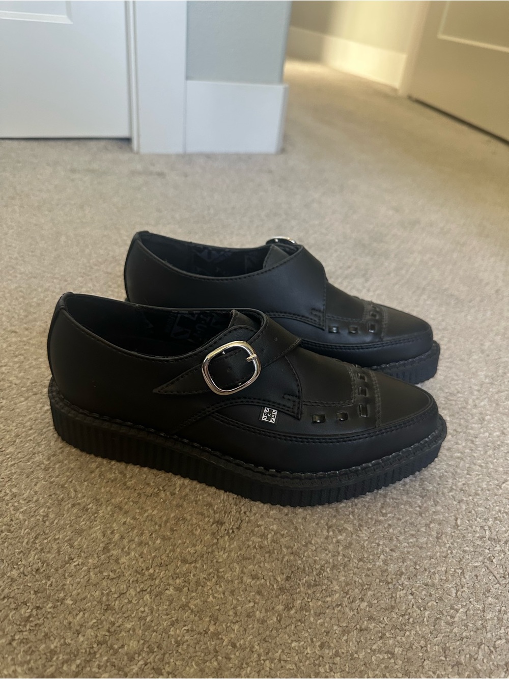 New T.U.K. Black Creepers with Buckle